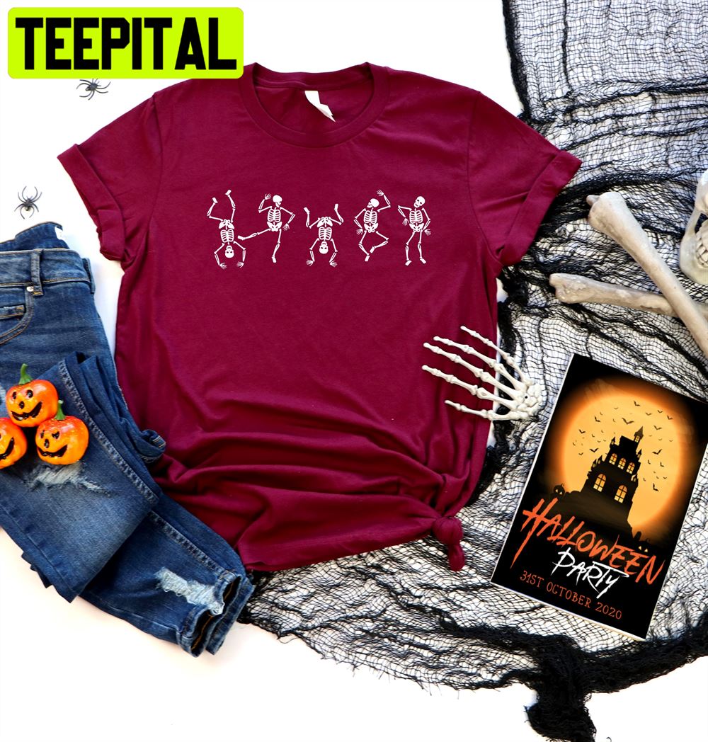 Halloween Party Dancing Skeleton Unisex T-Shirt Halloween Party Dancing Skeleton Unisex T-Shirt