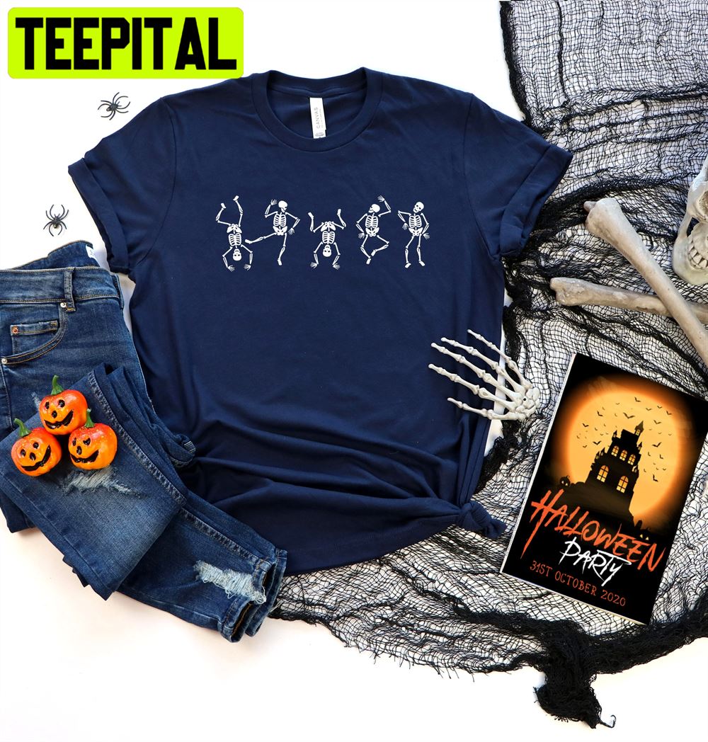 Halloween Party Dancing Skeleton Unisex T-Shirt Halloween Party Dancing Skeleton Unisex T-Shirt