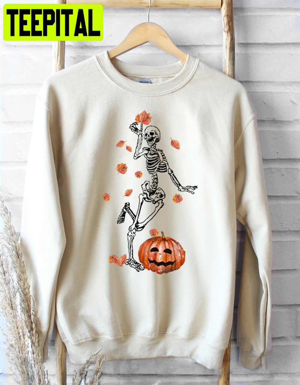 Halloween Skeleton Pumpkin Unisex Sweatshirt Halloween Skeleton Pumpkin Unisex Sweatshirt