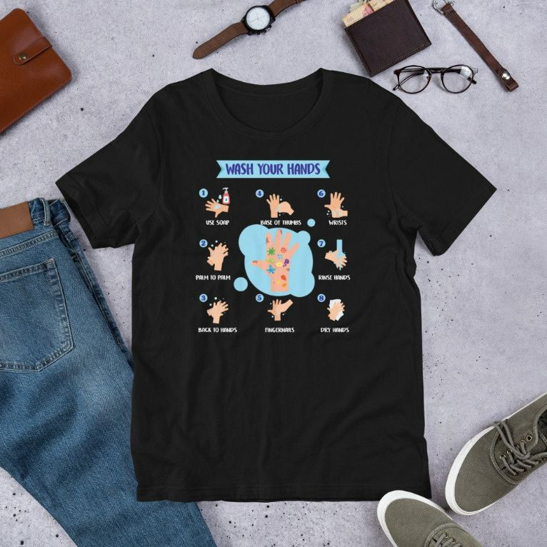 How To Wash Your Hands Properly - Hand Washing Short-Sleeve Unisex T-Shirt How To Wash Your Hands Properly - Hand Washing Short-Sleeve Unisex T-Shirt