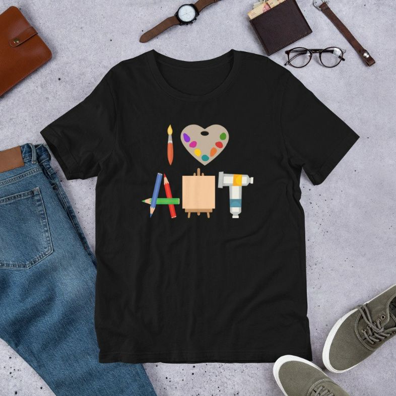 I Love Art Fun Colorful Future Artist and Crafts Gift Short-Sleeve Unisex T-Shirt I Love Art Fun Colorful Future Artist and Crafts Gift Short-Sleeve Unisex T-Shirt