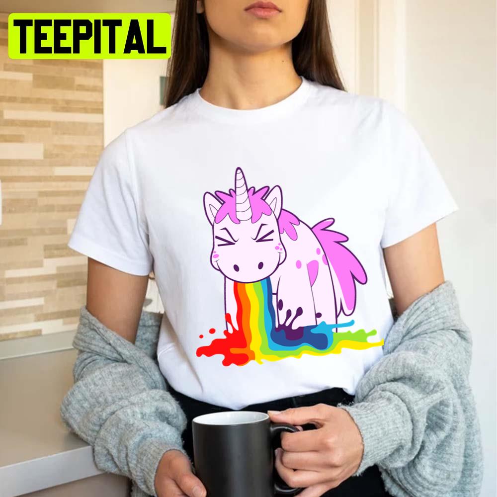 I Puke Rainbows Unicorn Illustration Unisex T-Shirt I Puke Rainbows Unicorn Illustration Unisex T-Shirt