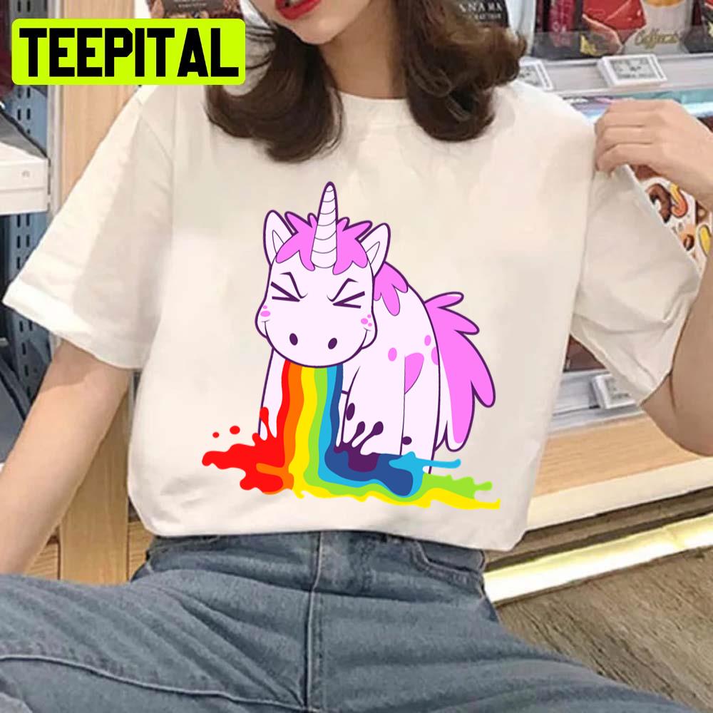 I Puke Rainbows Unicorn Illustration Unisex T-Shirt I Puke Rainbows Unicorn Illustration Unisex T-Shirt
