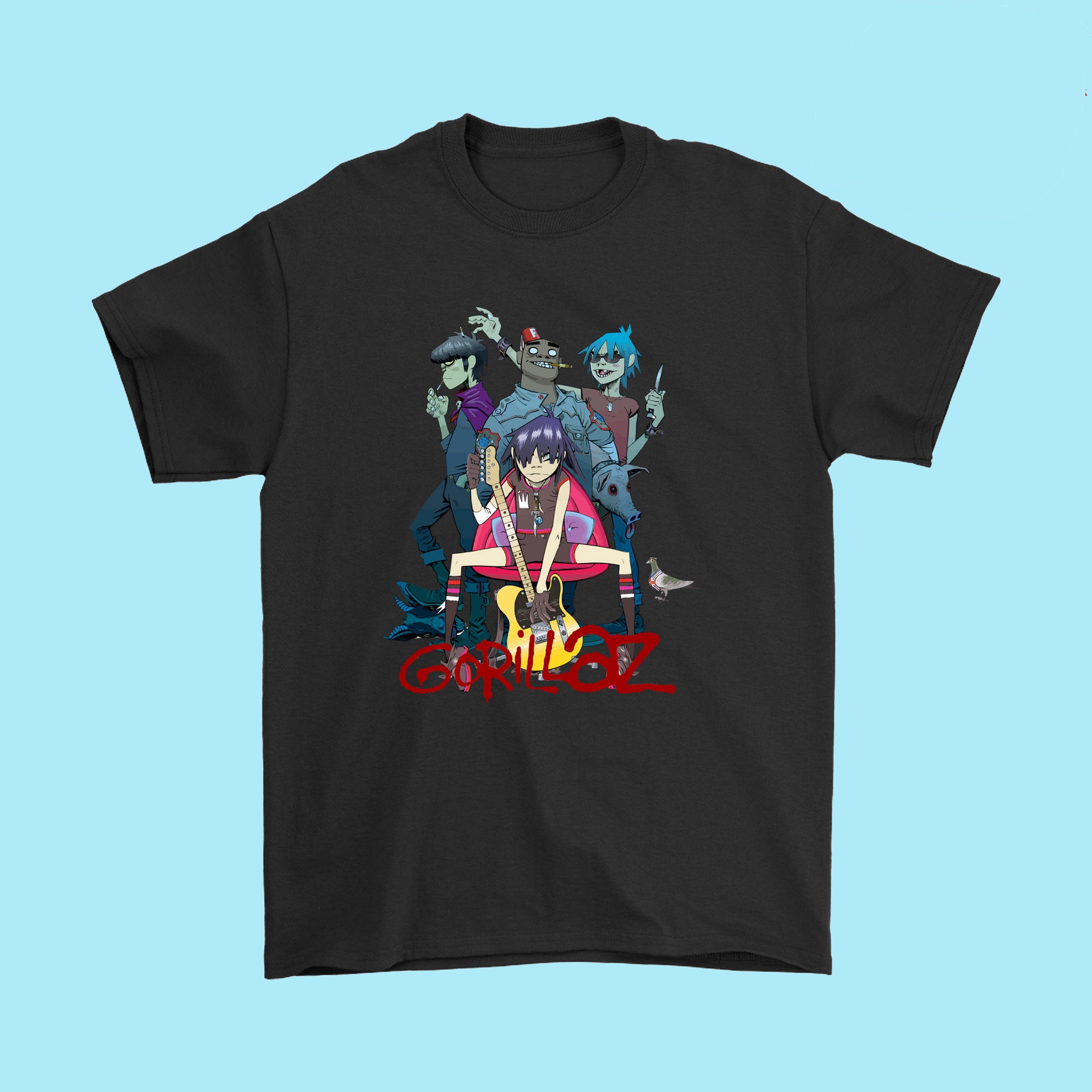 Iconic Design Of Gorillaz Unisex T-Shirt Iconic Design Of Gorillaz Unisex T-Shirt