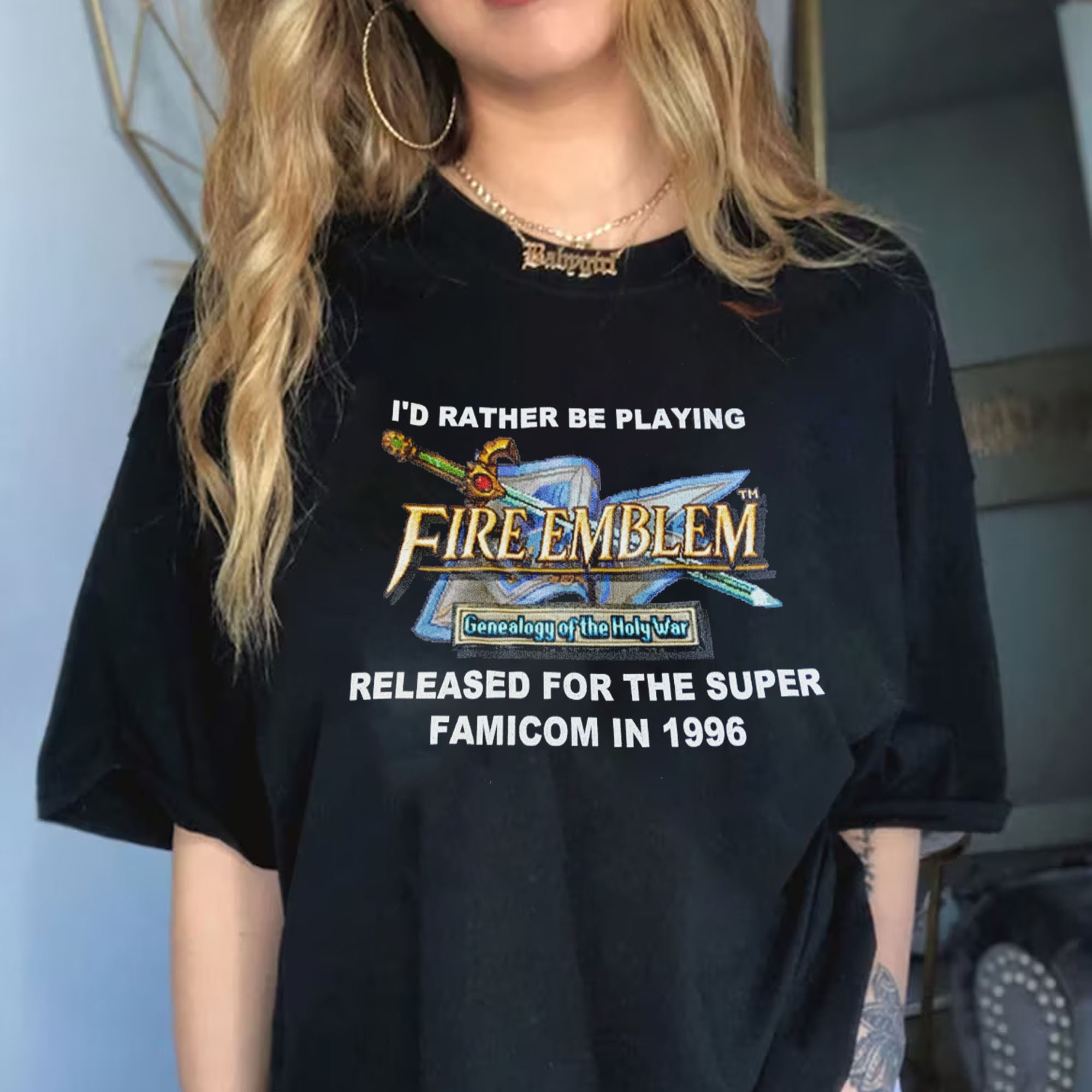 Id Rather Be Playing Fireemblem Released For The Super Famicom In 1996 Funny Unisex T-Shirt Id Rather Be Playing Fireemblem Released For The Super Famicom In 1996 Funny Unisex T-Shirt