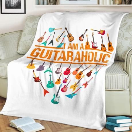 I'm A Guitar Aholic Design For Music Lovers Best Seller Fleece Blanket Throw Blanket Gift I'm A Guitar Aholic Design For Music Lovers Best Seller Fleece Blanket Throw Blanket Gift