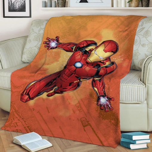 Iron Man Marvel Fleece Blanket Throw Blanket Gift 2 Iron Man Marvel Fleece Blanket Throw Blanket Gift 2