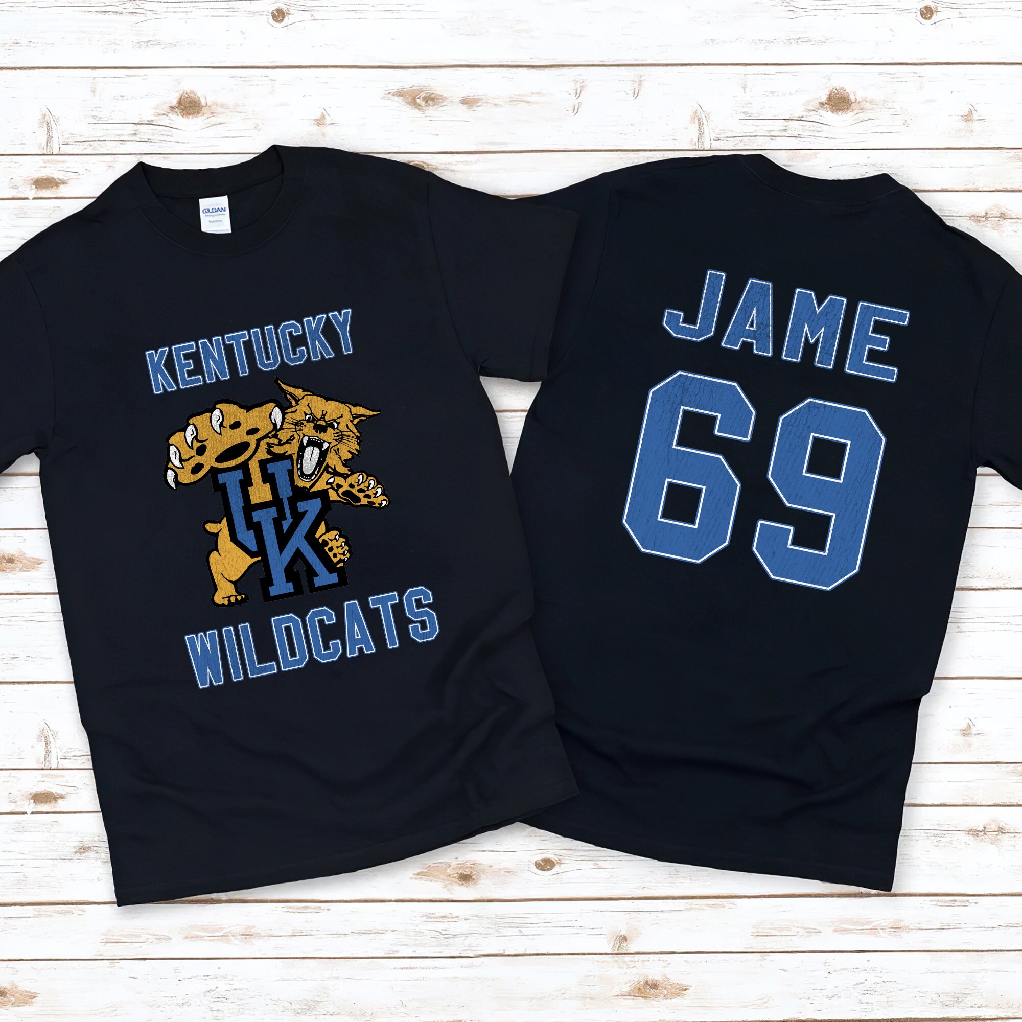Kentucky Wildcats Basketball Nba Sports Front Back Customized Text Number Unisex T-Shirt Kentucky Wildcats Basketball Nba Sports Front Back Customized Text Number Unisex T-Shirt