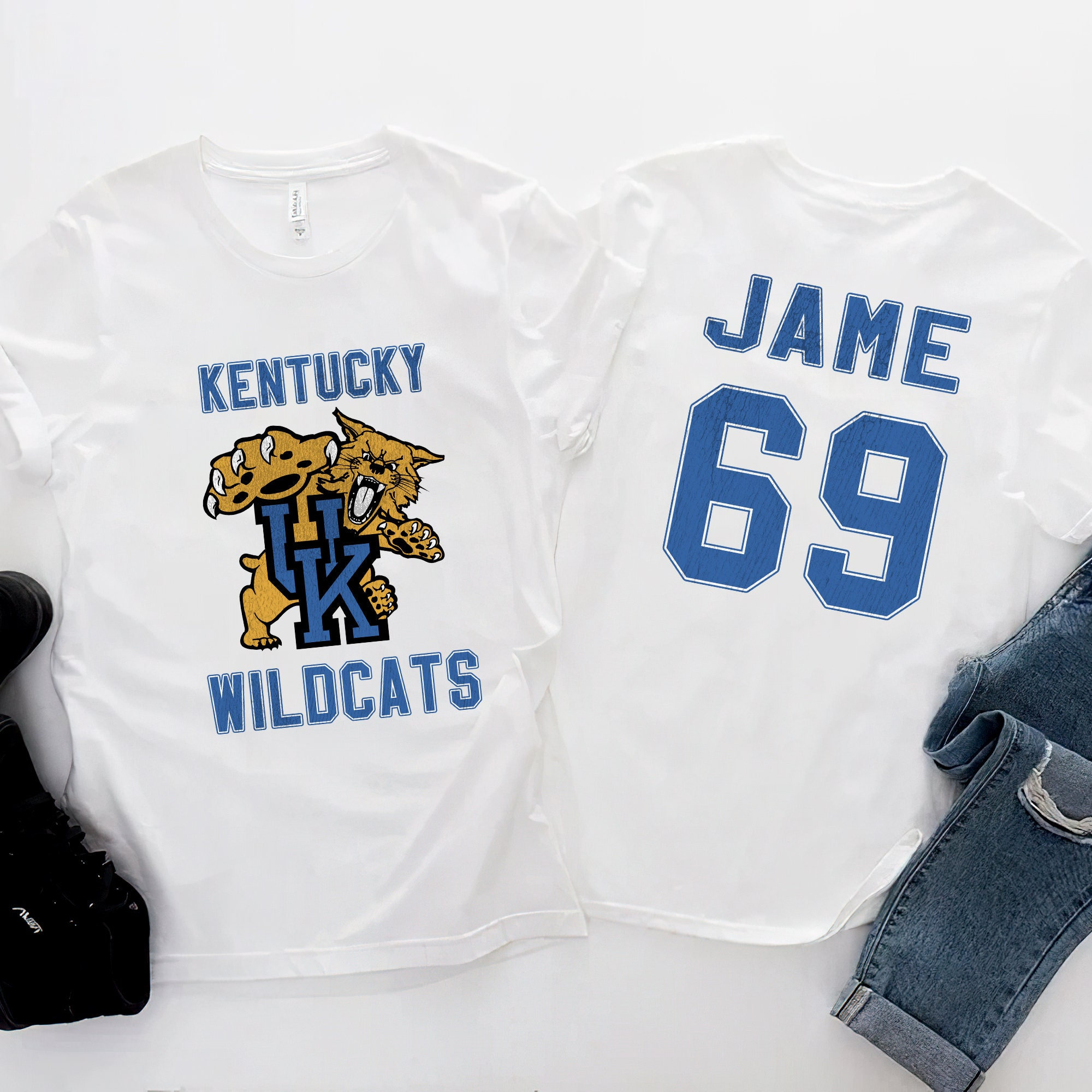 Kentucky Wildcats Basketball Nba Sports Front Back Customized Text Number Unisex T-Shirt Kentucky Wildcats Basketball Nba Sports Front Back Customized Text Number Unisex T-Shirt