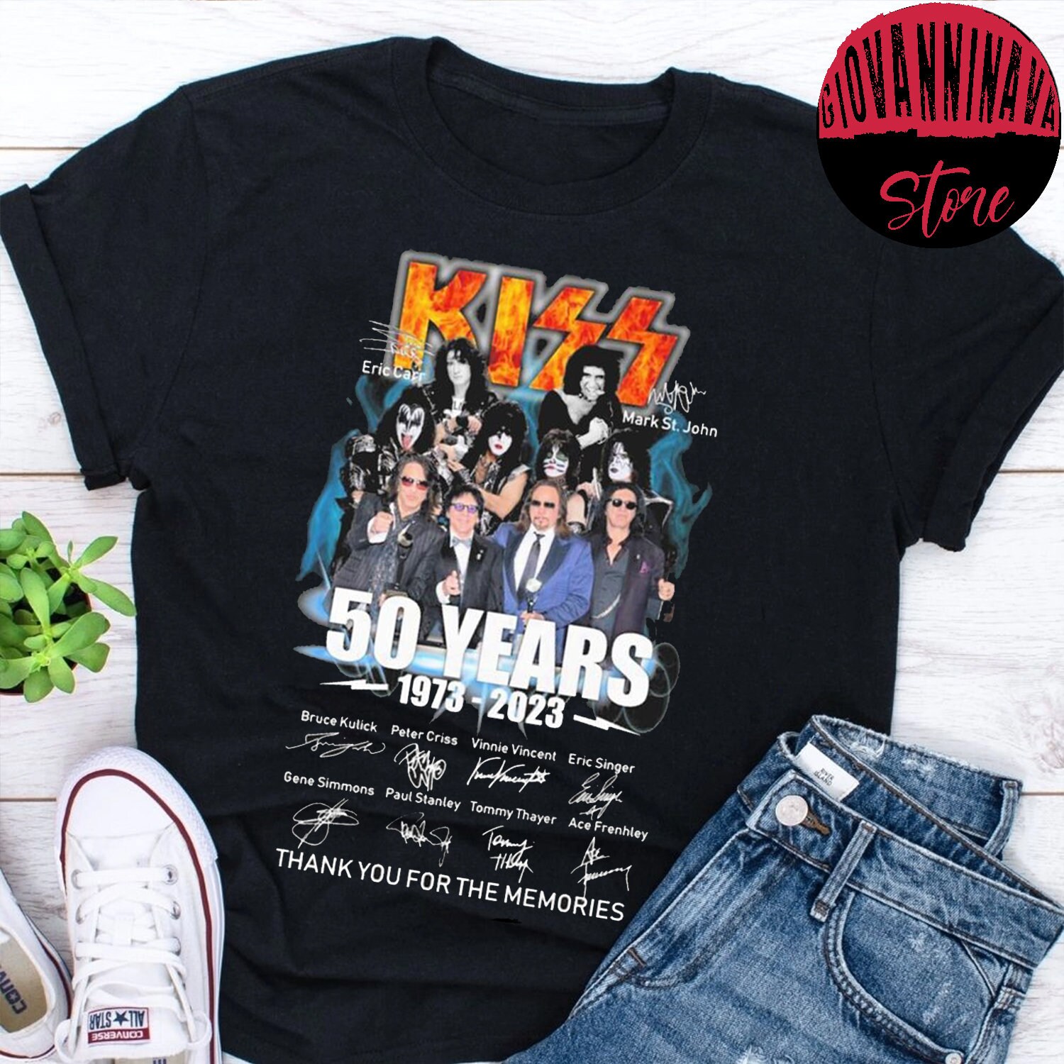 Kiss With Eric Carr And Mark St John 50 Years 1973 2023 Signatures Thank You The Memories Unisex T-Shirt Kiss With Eric Carr And Mark St John 50 Years 1973 2023 Signatures Thank You The Memories Unisex T-Shirt