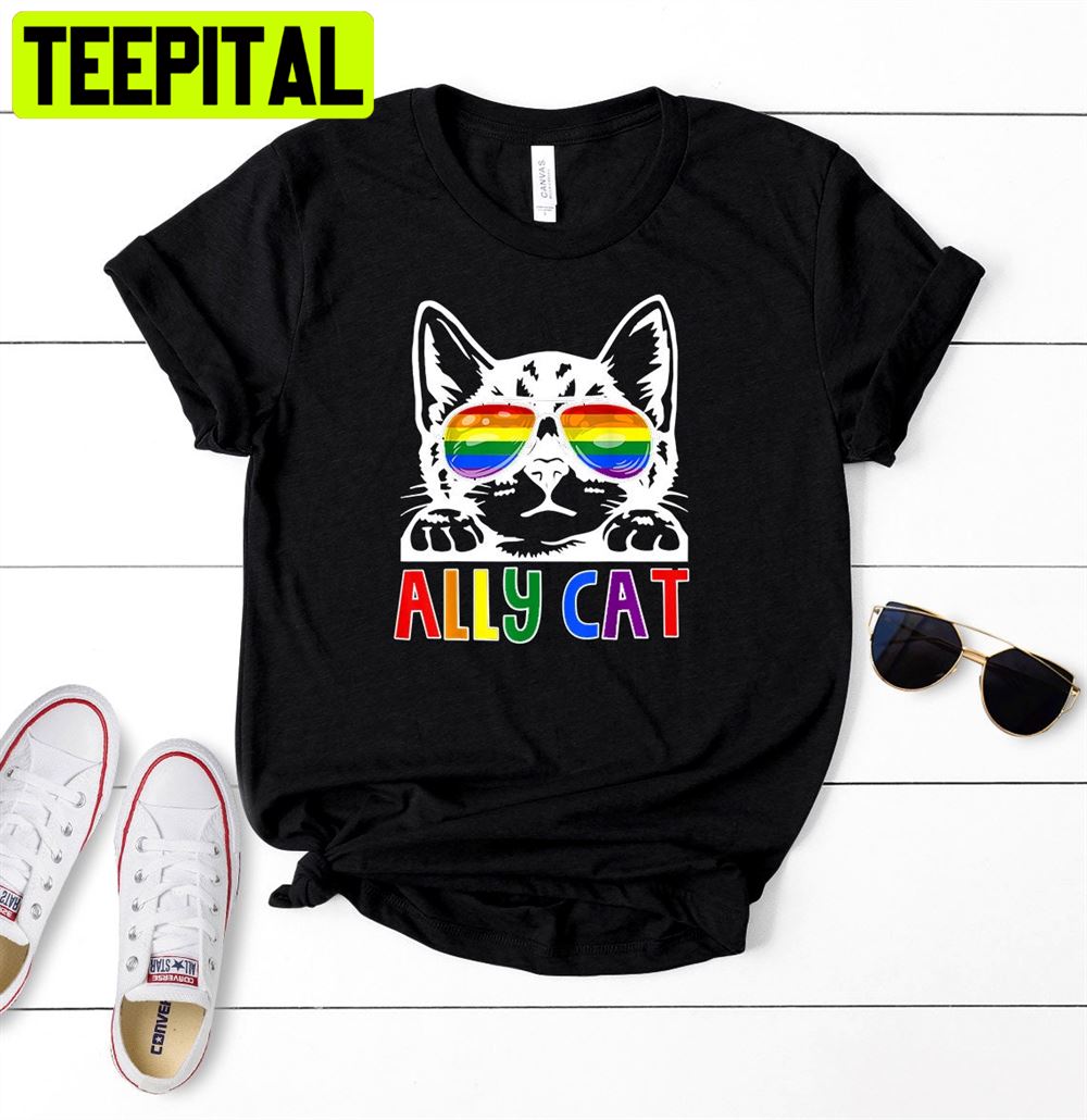 Lgbt Ally Cat Gay Rainbow Unisex T-Shirt Lgbt Ally Cat Gay Rainbow Unisex T-Shirt