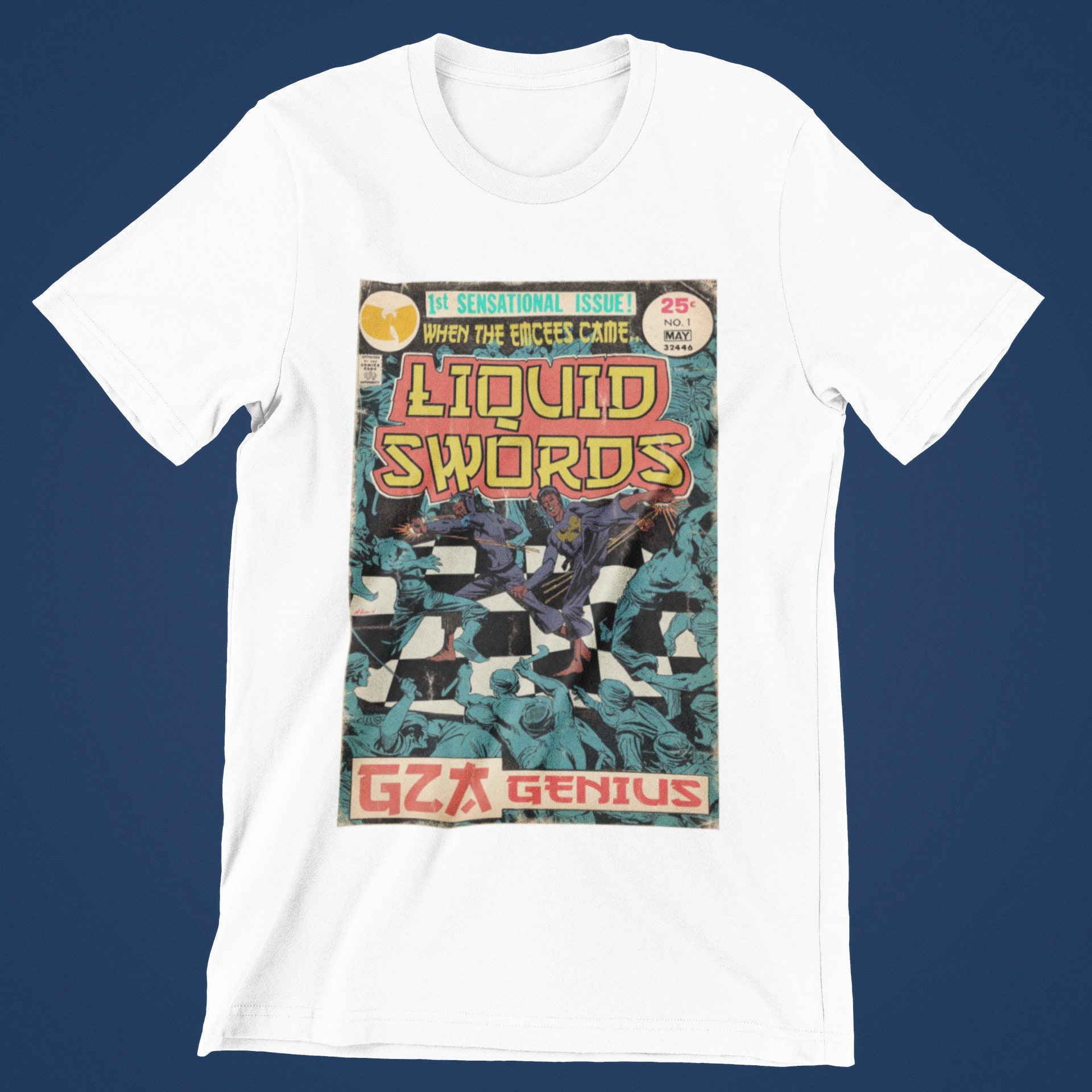 Liquid Swords Comic Book Art Jersey Cotton Unisex T-Shirt Liquid Swords Comic Book Art Jersey Cotton Unisex T-Shirt