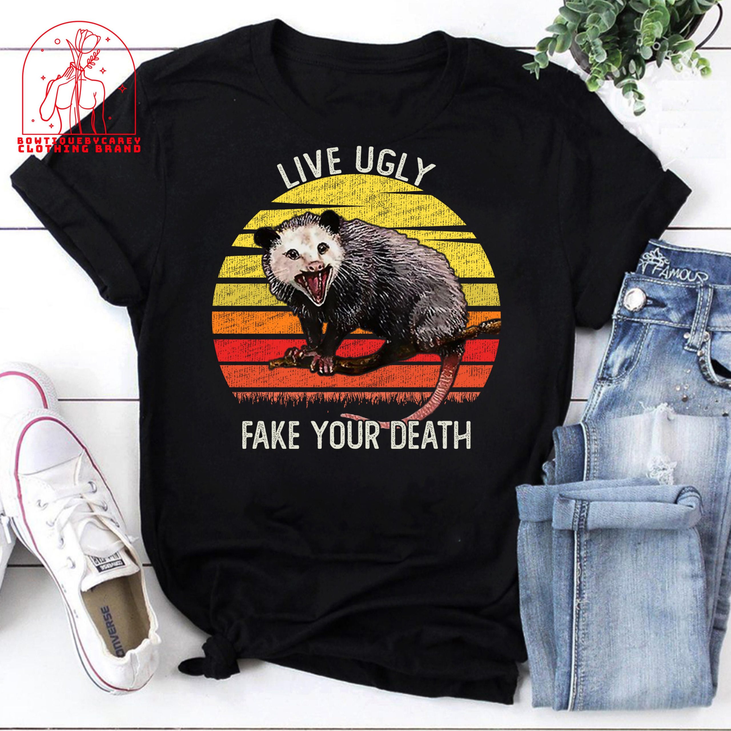 Live Ugly Fake Your Death Opossum Possum Animals Unisex T-Shirt Live Ugly Fake Your Death Opossum Possum Animals Unisex T-Shirt