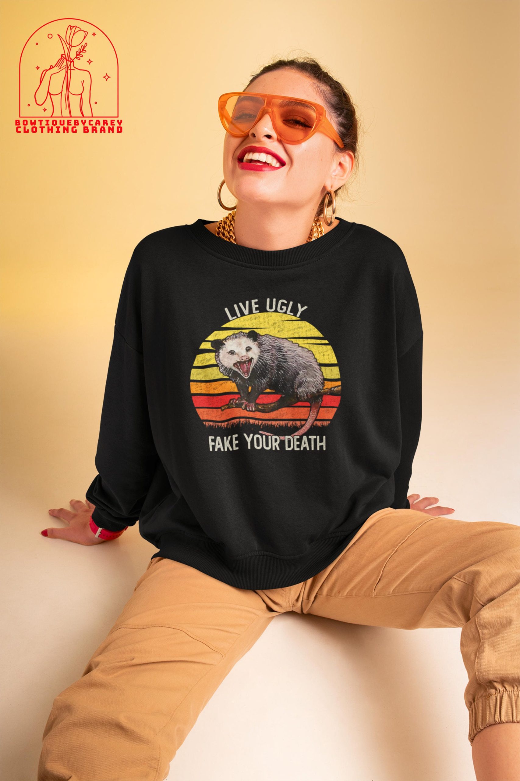 Live Ugly Fake Your Death Opossum Possum Animals Unisex T-Shirt Live Ugly Fake Your Death Opossum Possum Animals Unisex T-Shirt