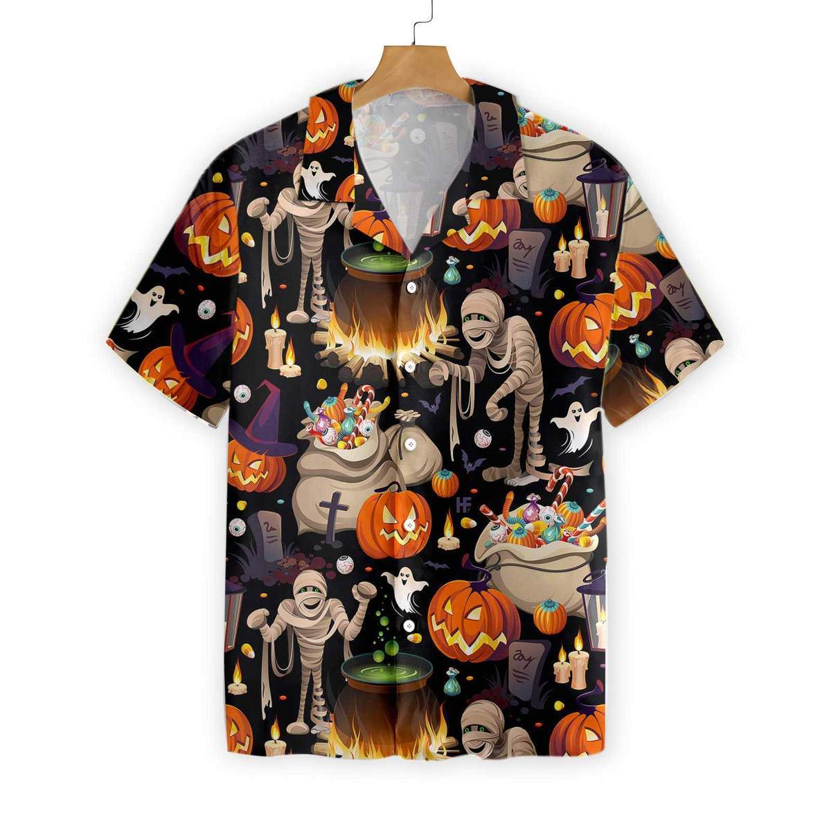 Mummy And Bags Of Sweets 3d All Over Print Summer Button Design For Halloween Hawaii Shirt Mummy And Bags Of Sweets 3d All Over Print Summer Button Design For Halloween Hawaii Shirt