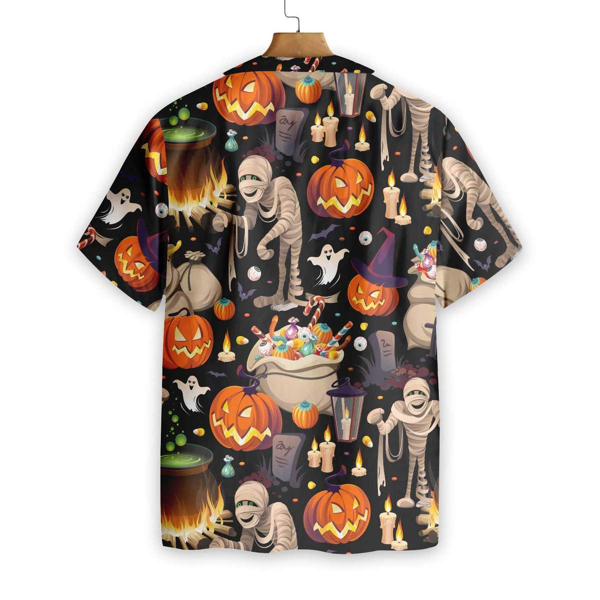 Mummy And Bags Of Sweets 3d All Over Print Summer Button Design For Halloween Hawaii Shirt Mummy And Bags Of Sweets 3d All Over Print Summer Button Design For Halloween Hawaii Shirt