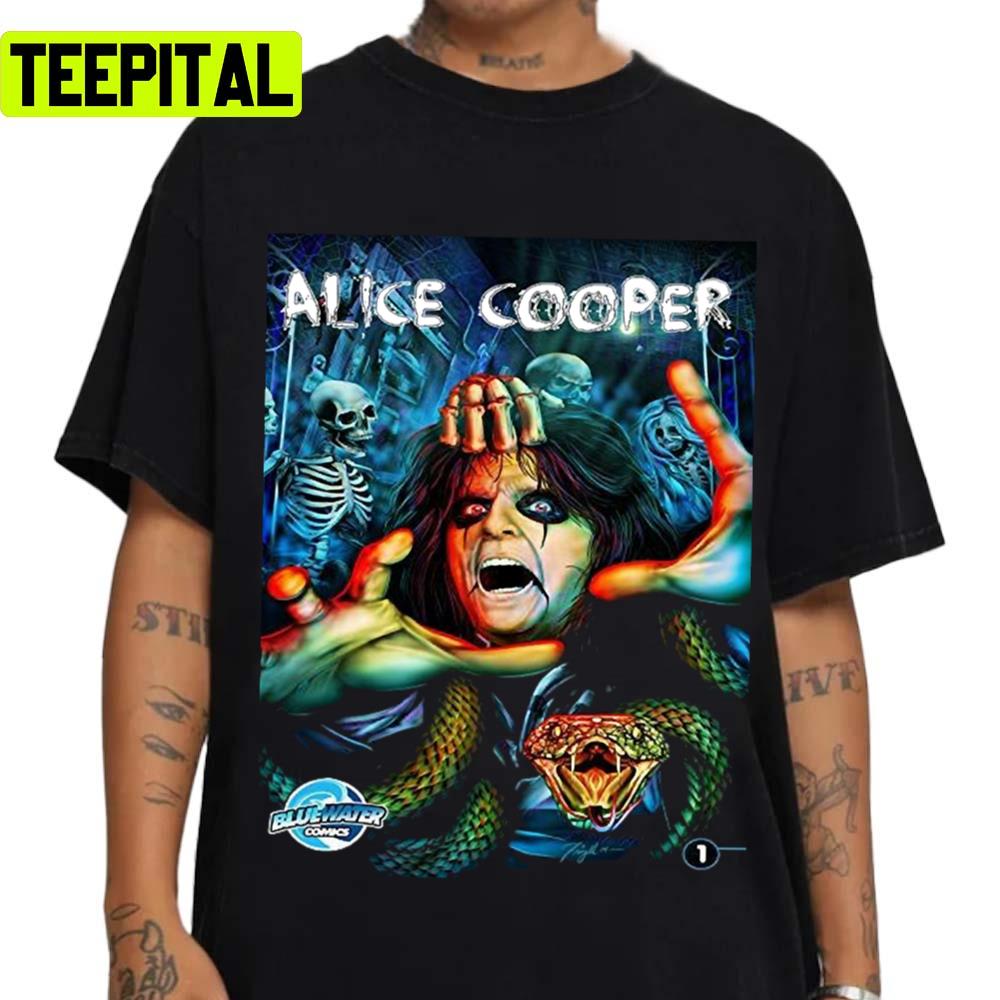 Music Rock Portrait Of Alice Cooper Unisex T-Shirt Music Rock Portrait Of Alice Cooper Unisex T-Shirt
