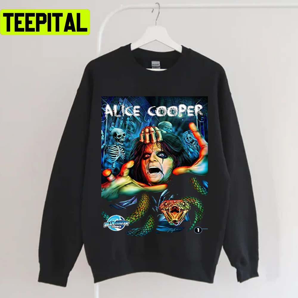 Music Rock Portrait Of Alice Cooper Unisex T-Shirt Music Rock Portrait Of Alice Cooper Unisex T-Shirt