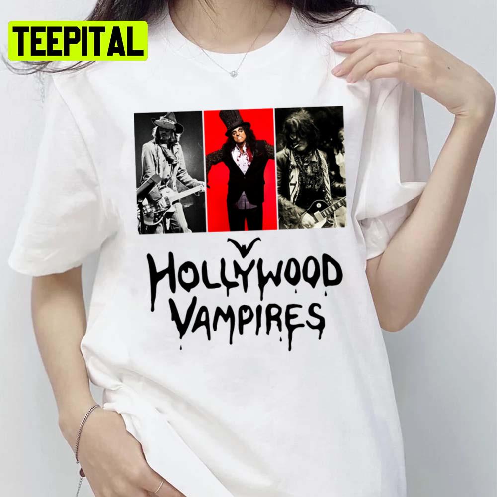 Music Rock Supergorup Hollywood Vampires Johnny Depp Unisex T-Shirt Music Rock Supergorup Hollywood Vampires Johnny Depp Unisex T-Shirt