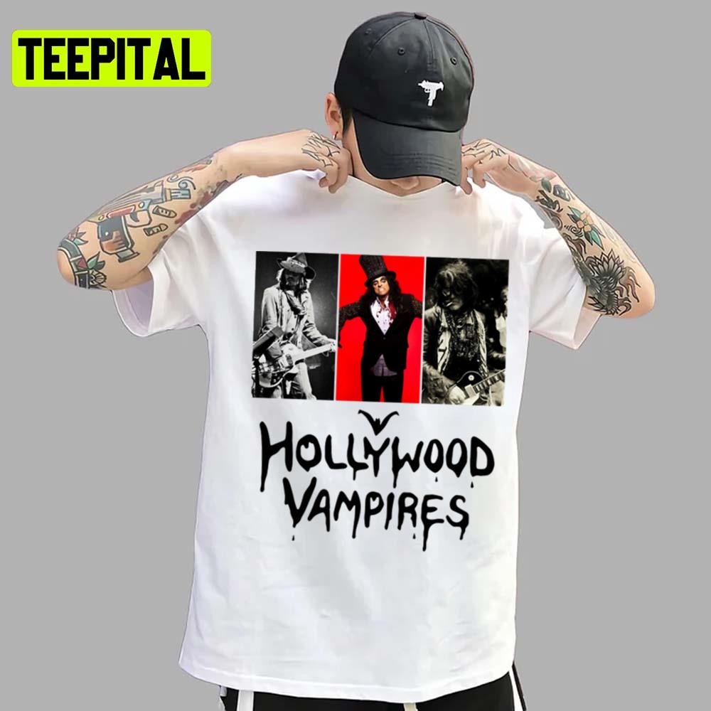 Music Rock Supergorup Hollywood Vampires Johnny Depp Unisex T-Shirt Music Rock Supergorup Hollywood Vampires Johnny Depp Unisex T-Shirt