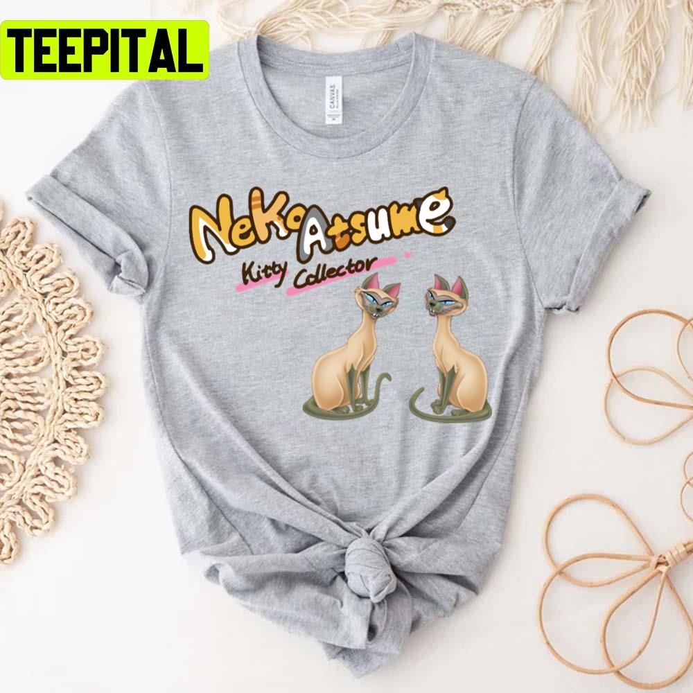Neko Atsume Siamese Lady And The Tramp Unisex T-Shirt Neko Atsume Siamese Lady And The Tramp Unisex T-Shirt