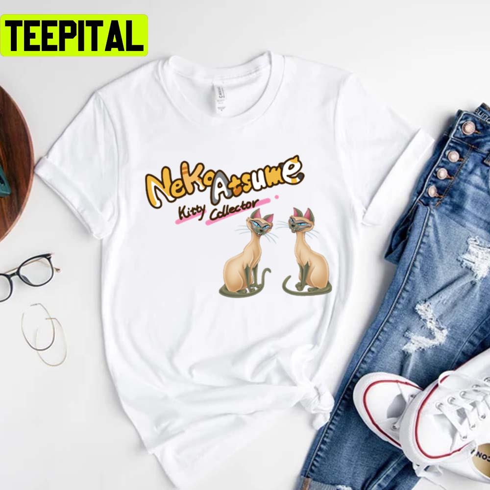 Neko Atsume Siamese Lady And The Tramp Unisex T-Shirt Neko Atsume Siamese Lady And The Tramp Unisex T-Shirt