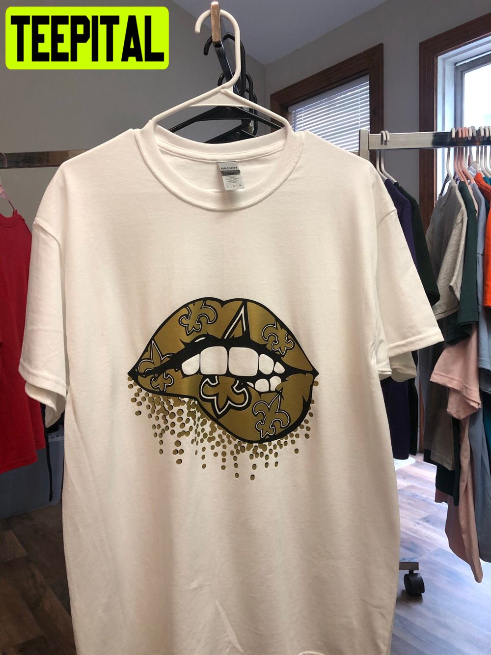 New Orleans Saints Lips Football Unisex T-Shirt New Orleans Saints Lips Football Unisex T-Shirt