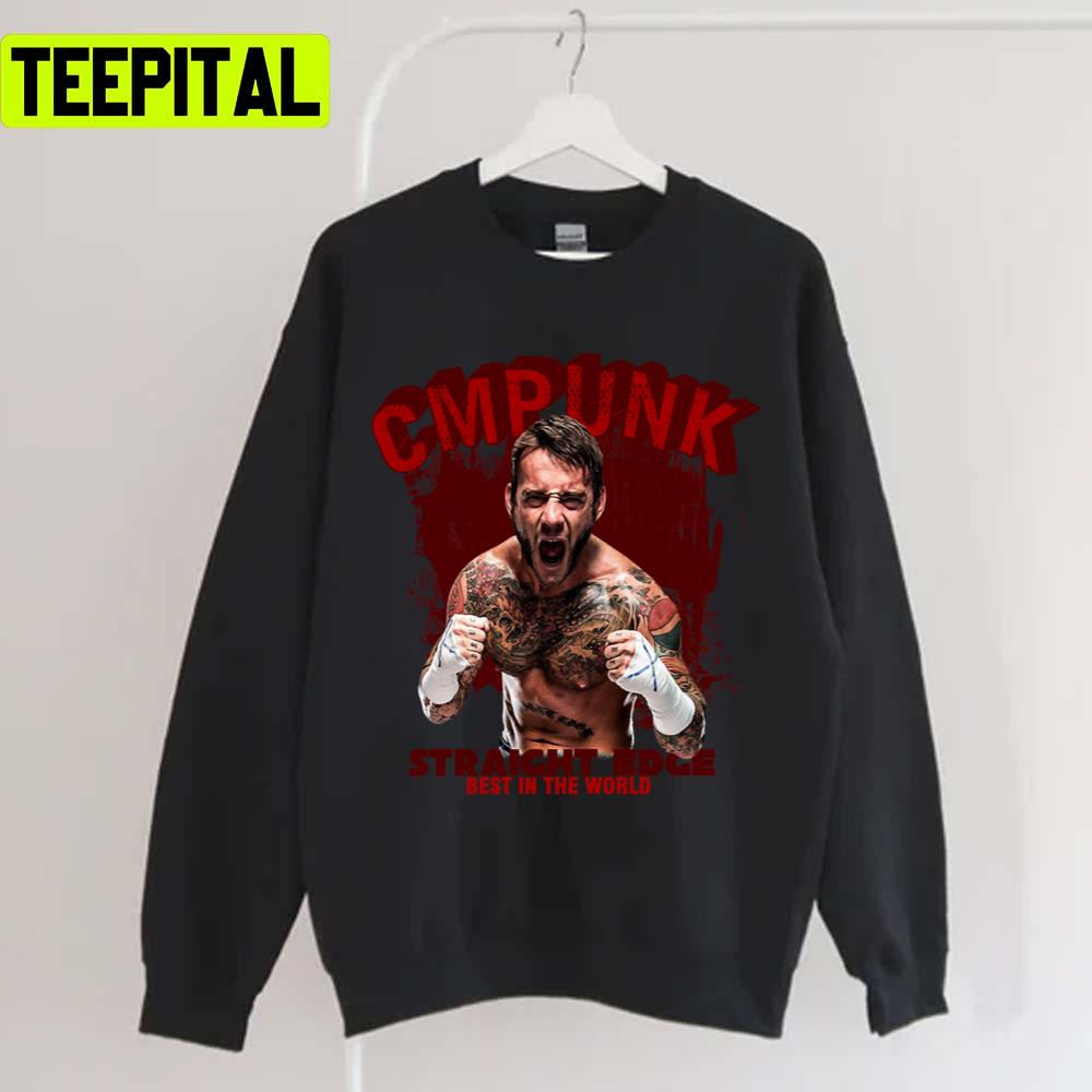 New Red Art Cm Punk Straight Edge Wwe Wrestling Unisex T-Shirt New Red Art Cm Punk Straight Edge Wwe Wrestling Unisex T-Shirt