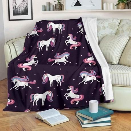 Night Girly Unicorn Bestseller Fleece Blanket Throw Blanket Gift Night Girly Unicorn Bestseller Fleece Blanket Throw Blanket Gift