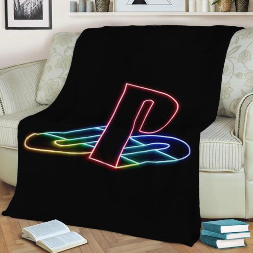 Playstation Neon Fleece Blanket Throw Blanket Gift Playstation Neon Fleece Blanket Throw Blanket Gift