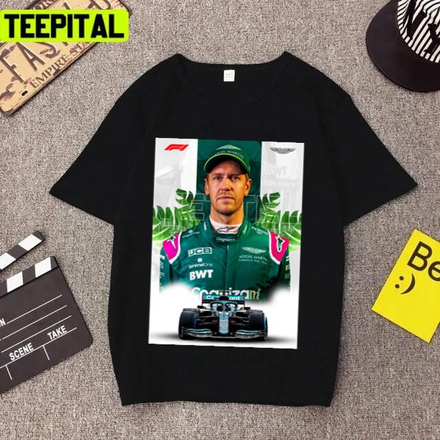 Portrait Sebastian Vettel Aston Martin Car Racing Nascar F1 Unisex T-Shirt Portrait Sebastian Vettel Aston Martin Car Racing Nascar F1 Unisex T-Shirt
