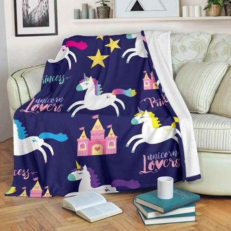 Princess Unicorn Fleece Blanket Throw Blanket Gift Princess Unicorn Fleece Blanket Throw Blanket Gift