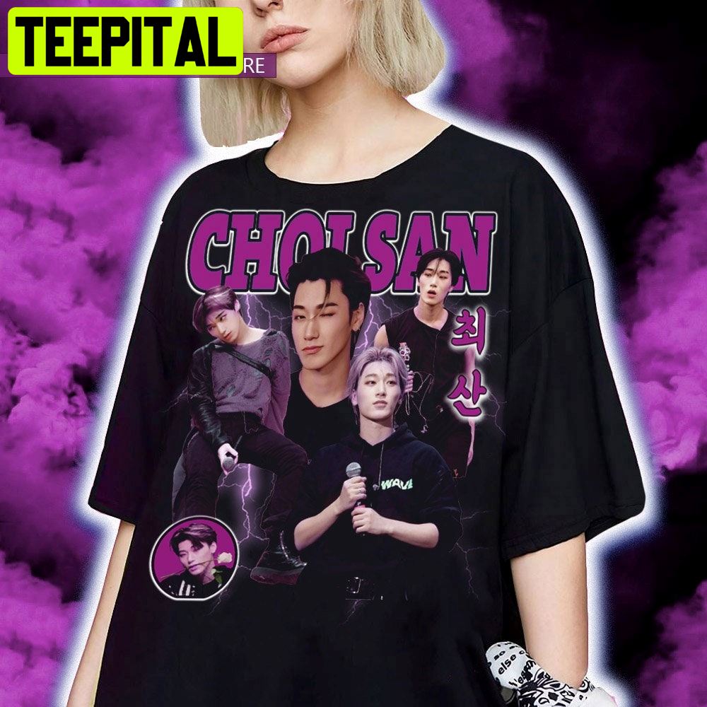 Purple Vintage Style Choi San Ateez Kpop Unisex T-Shirt Purple Vintage Style Choi San Ateez Kpop Unisex T-Shirt