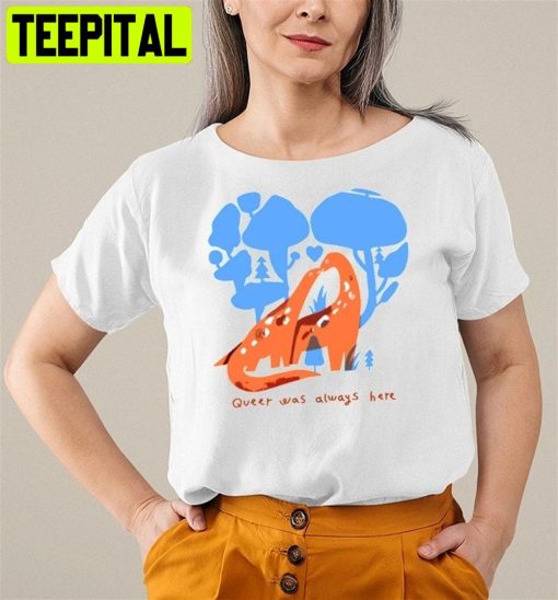 Queer Was Always Here Gay Dinosaurs Kissing Choose Love Unisex T-Shirt