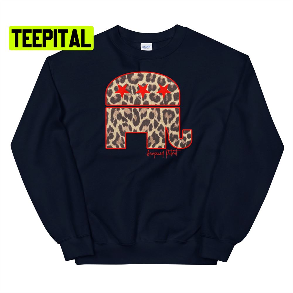 Republican Elephant Leopard Unsiex T-Shirt Republican Elephant Leopard Unsiex T-Shirt