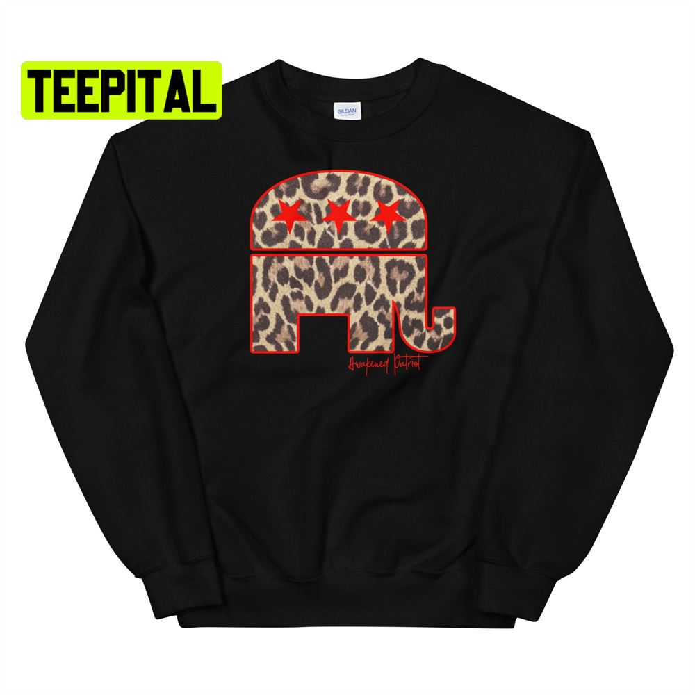 Republican Elephant Leopard Unsiex T-Shirt Republican Elephant Leopard Unsiex T-Shirt