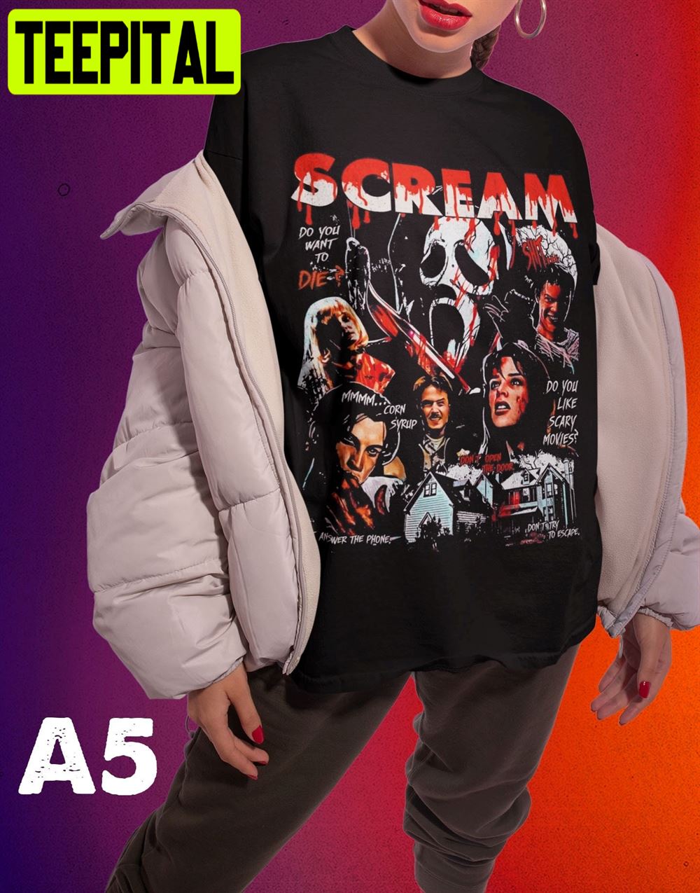 Retro 90s Scream Movie Unisex T-Shirt Retro 90s Scream Movie Unisex T-Shirt