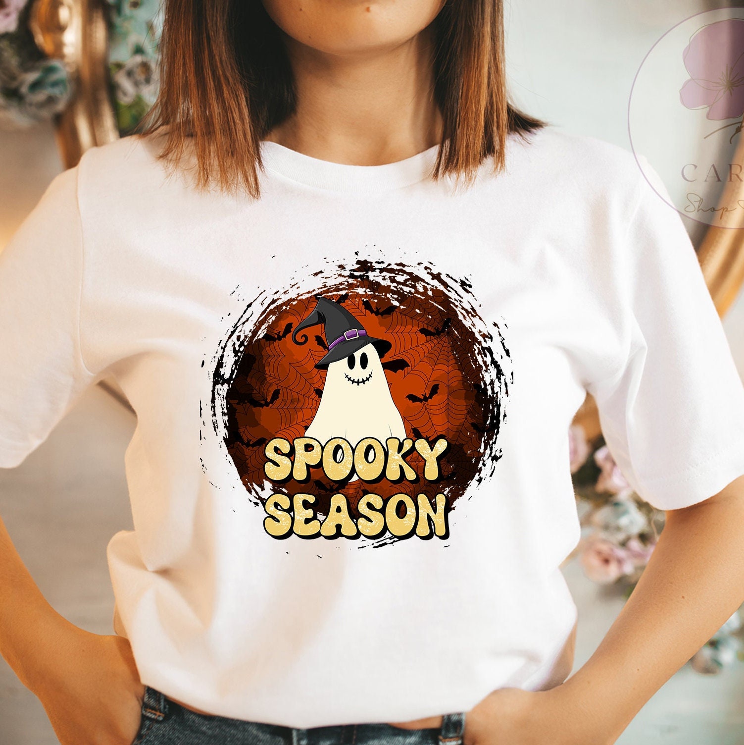 Retro Spooky Season Ghost Spooky Season Witch Retro Fall Halloween Unisex T-Shirt Retro Spooky Season Ghost Spooky Season Witch Retro Fall Halloween Unisex T-Shirt