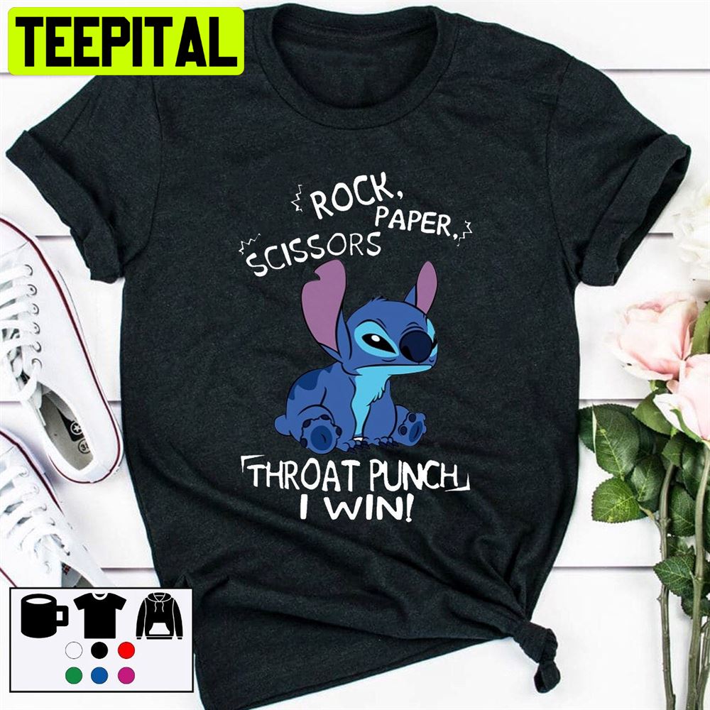 Rock, Paper, Scissors Stitch Disney Unisex T-Shirt Rock, Paper, Scissors Stitch Disney Unisex T-Shirt