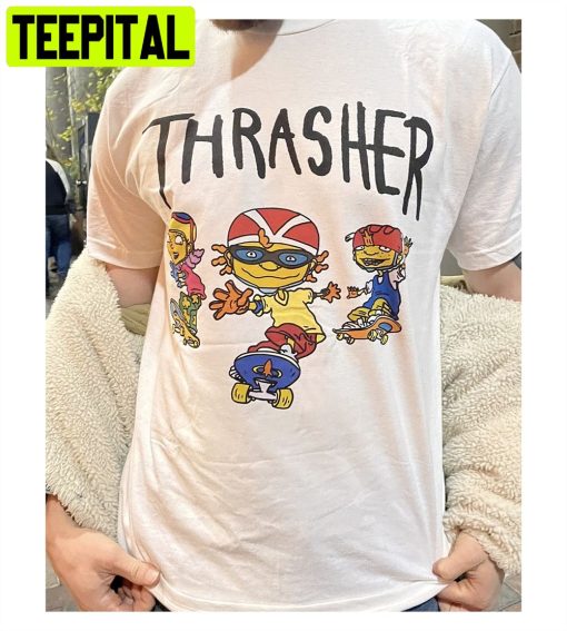 Rocket Power Thrasher Cartoon Skaters Unisex T-Shirt