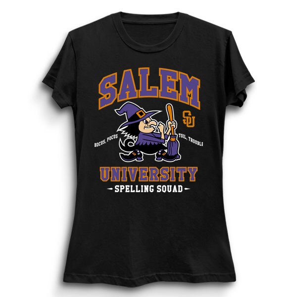 Salem Spelling Squad Witches University Occul Goth Cartoon Witch Unisex T-Shirt Salem Spelling Squad Witches University Occul Goth Cartoon Witch Unisex T-Shirt