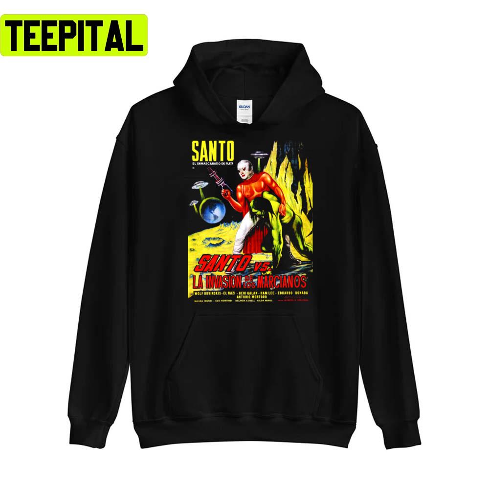 Santo Vs The Invasion Of The Martians 67 Illustration Unisex T-Shirt Santo Vs The Invasion Of The Martians 67 Illustration Unisex T-Shirt