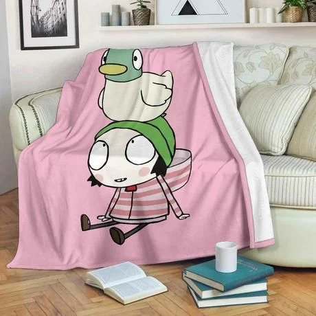 Sarah And Duck Fleece Blanket Throw Blanket Gift Sarah And Duck Fleece Blanket Throw Blanket Gift
