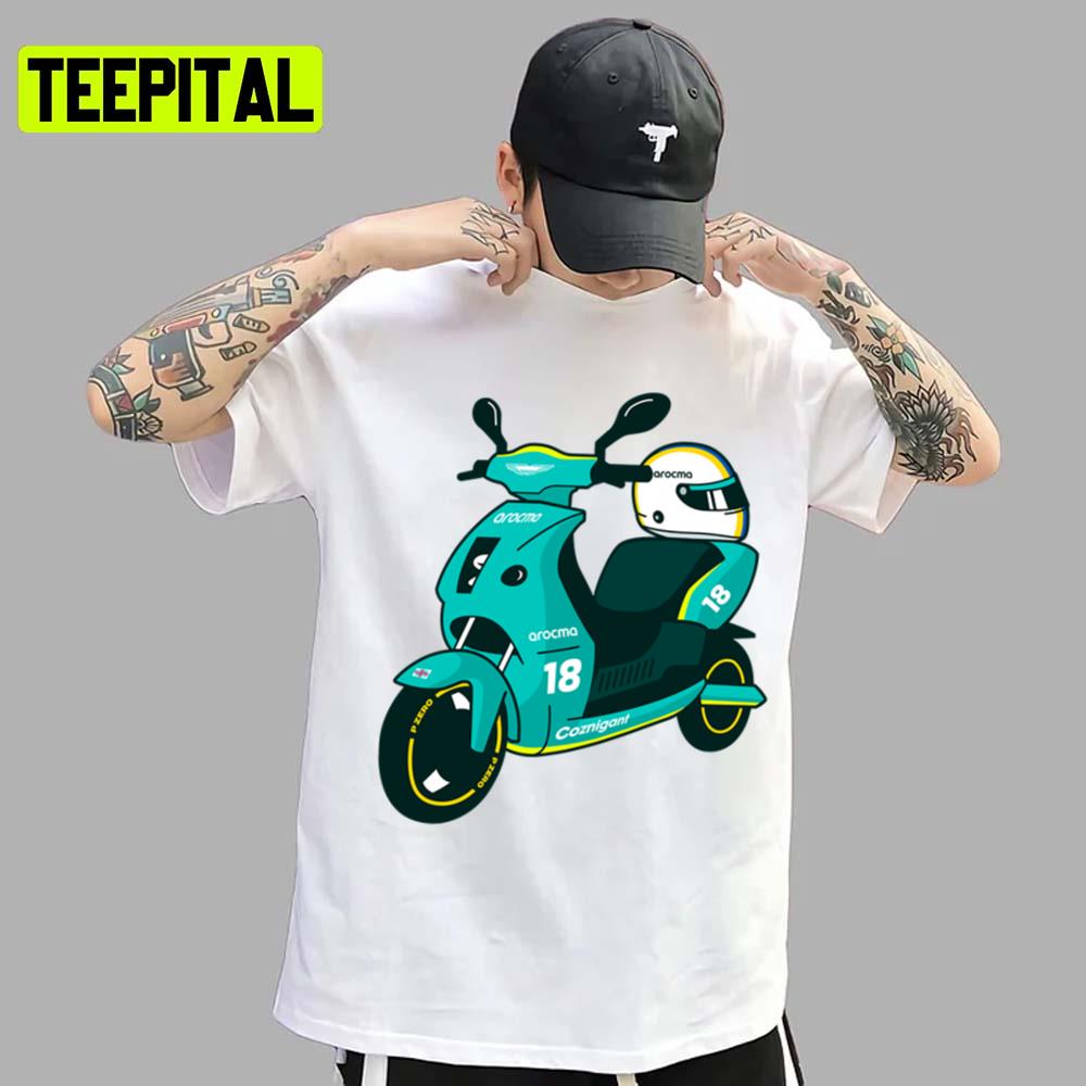 Scooter Aston Martin Car Racing Nascar F1 Unisex T-Shirt Scooter Aston Martin Car Racing Nascar F1 Unisex T-Shirt