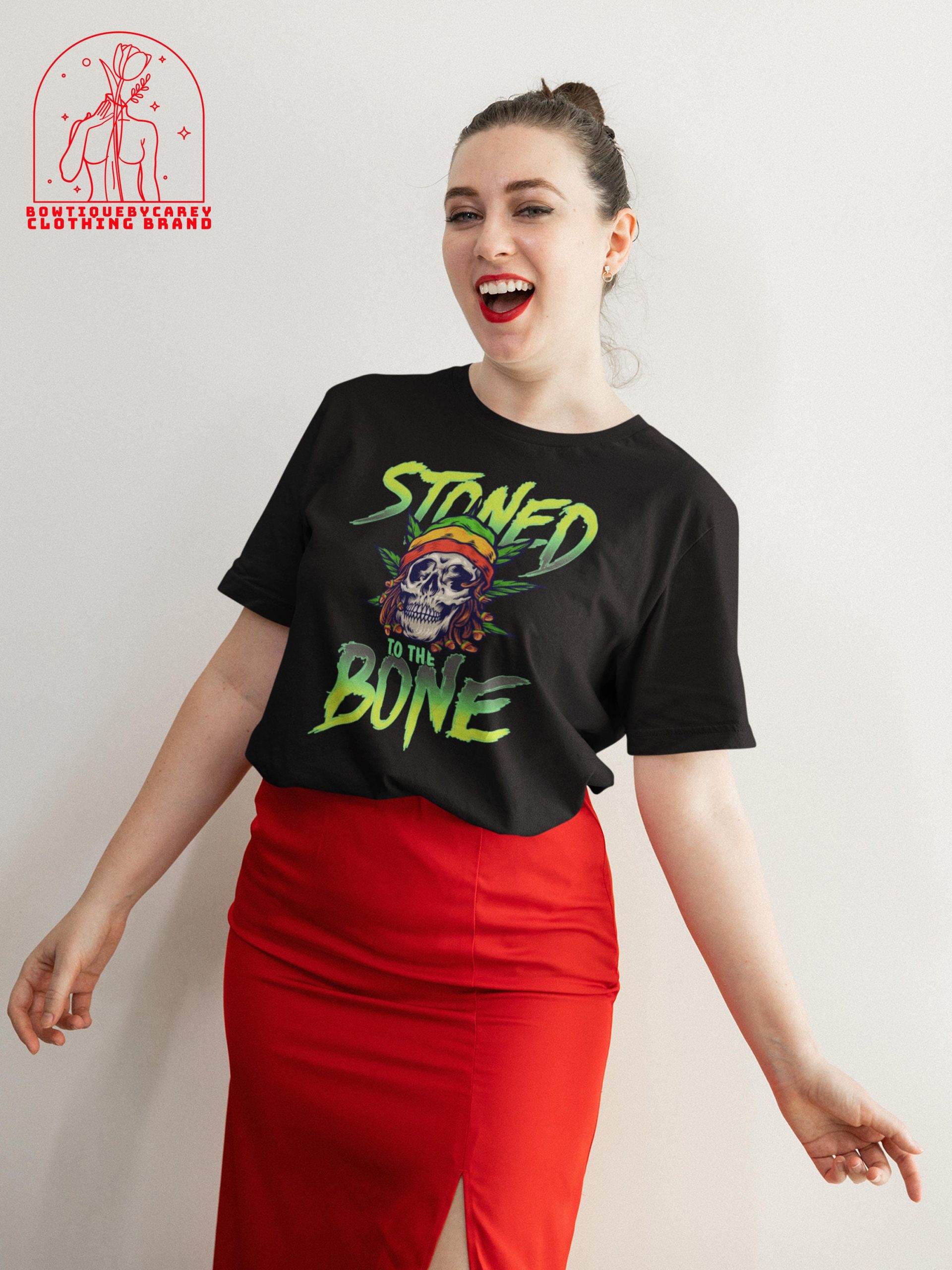 Skull Weed Stoned To The Bone Skeleton Halloween Unisex T-Shirt Skull Weed Stoned To The Bone Skeleton Halloween Unisex T-Shirt