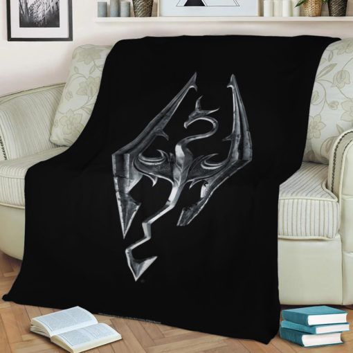 Skyrim Symbol Fleece Blanket Throw Blanket Gift Skyrim Symbol Fleece Blanket Throw Blanket Gift