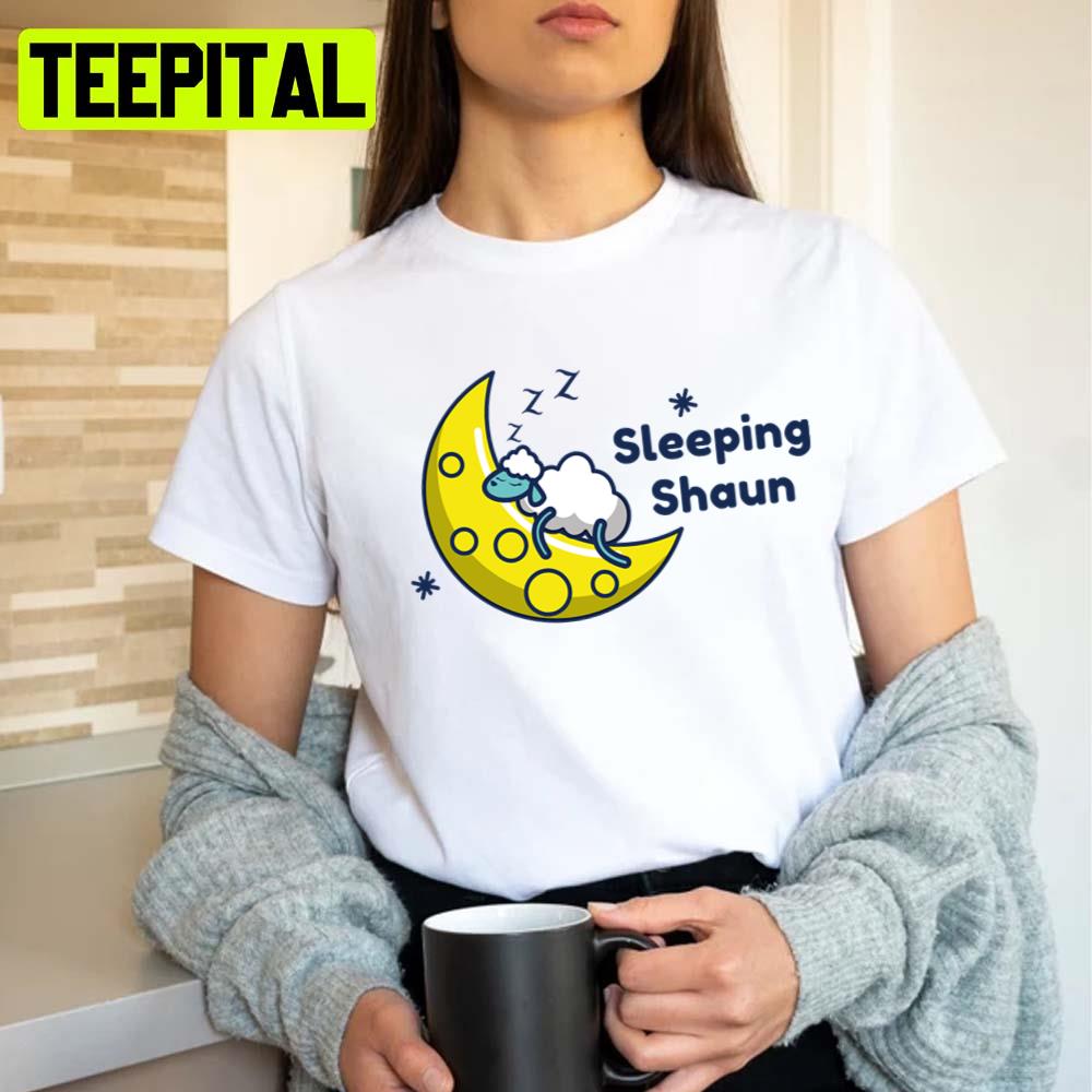 Sleeping Shaun On The Moon Shaun The Sheep Unisex T-Shirt Sleeping Shaun On The Moon Shaun The Sheep Unisex T-Shirt