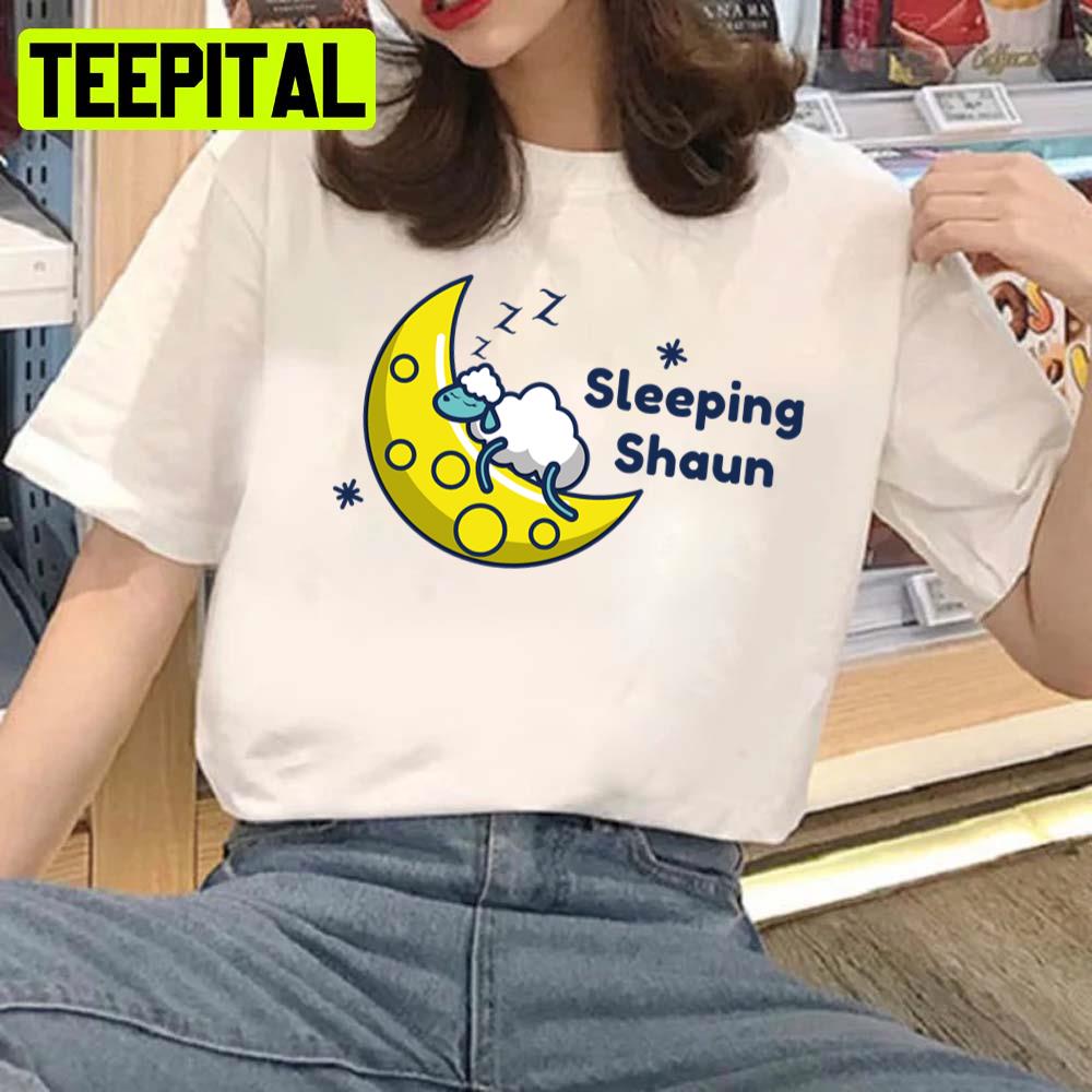 Sleeping Shaun On The Moon Shaun The Sheep Unisex T-Shirt Sleeping Shaun On The Moon Shaun The Sheep Unisex T-Shirt