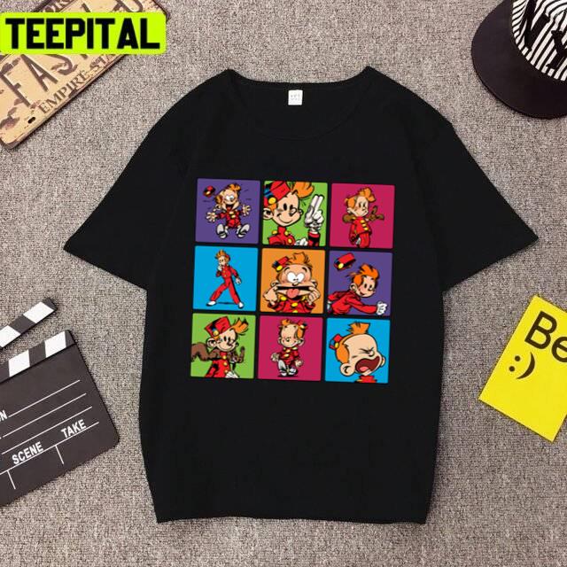 Spirou Squares Gaston Lagaffe Unisex T-Shirt Spirou Squares Gaston Lagaffe Unisex T-Shirt