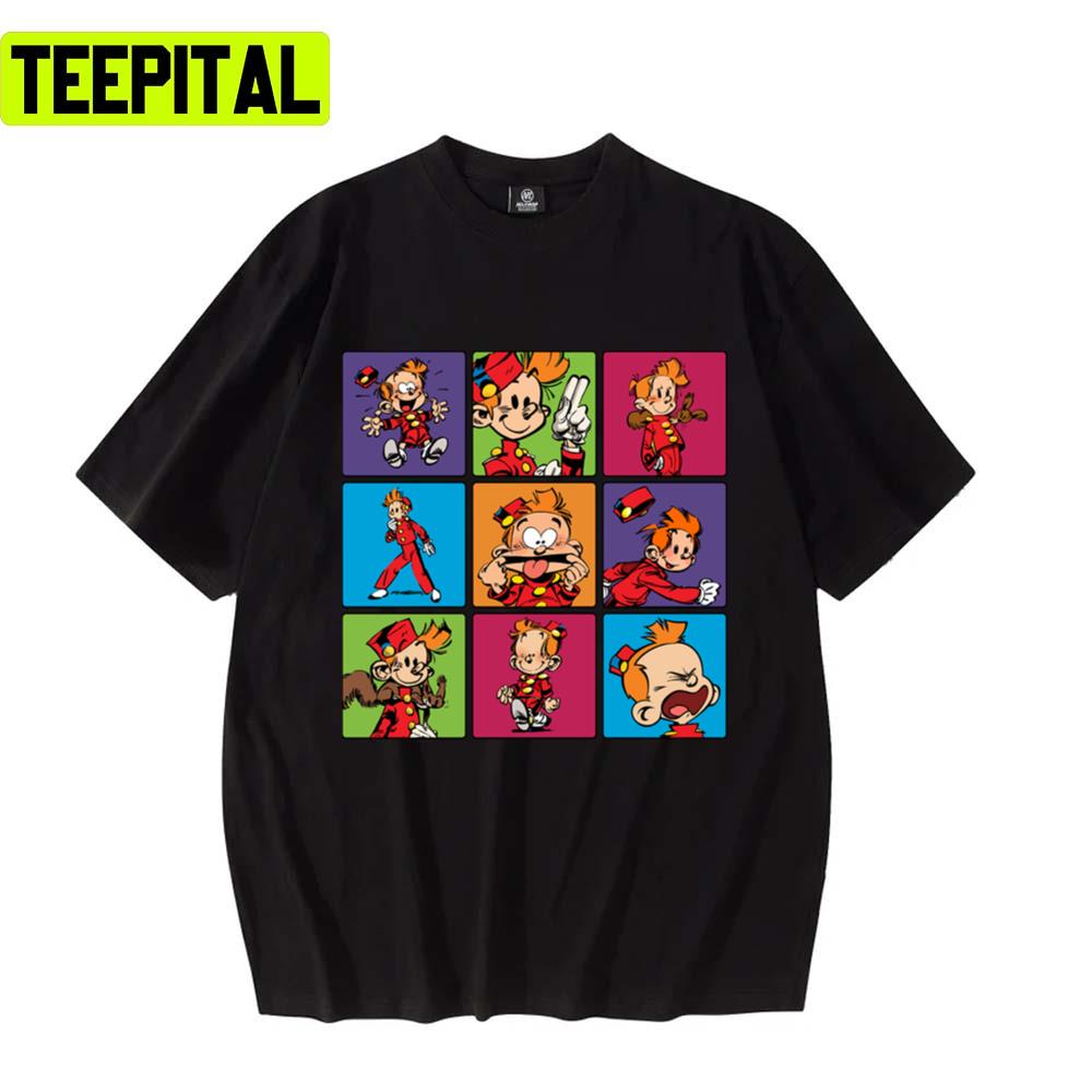Spirou Squares Gaston Lagaffe Unisex T-Shirt Spirou Squares Gaston Lagaffe Unisex T-Shirt